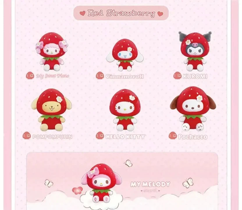 TOPTOY x SANRIO - Sweet Strawberry Series Plush Keychain Blind Box gallery image 2