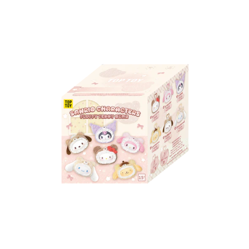 TOPTOY x SANRIO Fluffy Teddy Bear Plush Keychain Gift Blind Box - Single Box - Main Image
