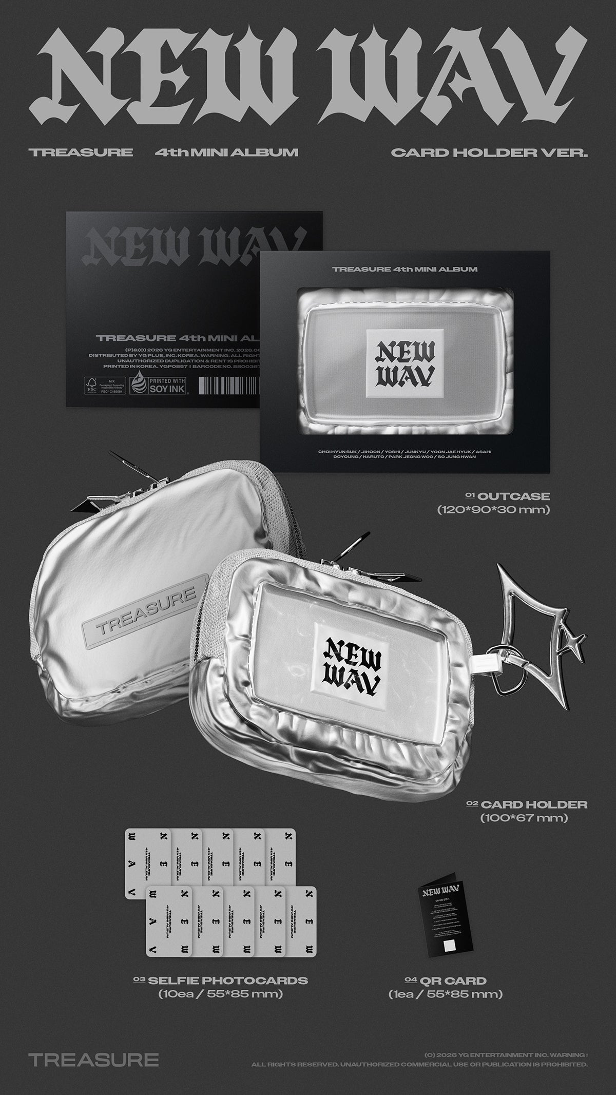 [PRE-ORDER] TREASURE - NEW WAV [4th Mini Album - CARD HOLDER Ver.]