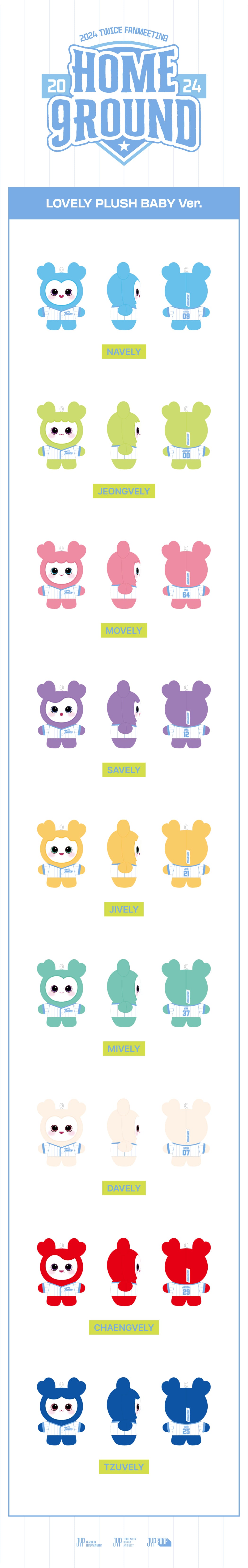 [PRE-ORDER] TWICE - LOVELY Plush Baby Ver. [2024 Fanmeeting 'HOME 9ROUND' Official MD]