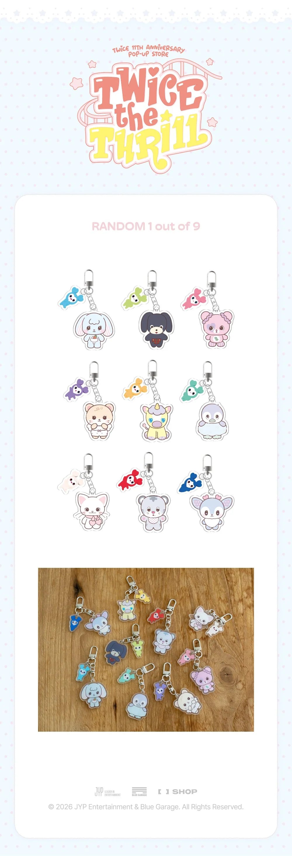 [PRE-ORDER] TWICE - Secret Acrylic Keyring [11th Anniversary 'TWICE the THRILL' POP-UP Official MD] gallery image 1