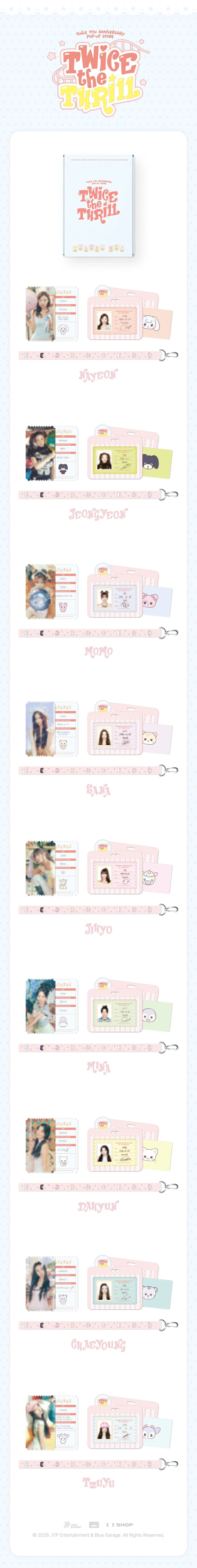 [PRE-ORDER] TWICE - TWICE Land Ticket Set [11th Anniversary 'TWICE the THRILL' POP-UP Official MD] gallery image 1