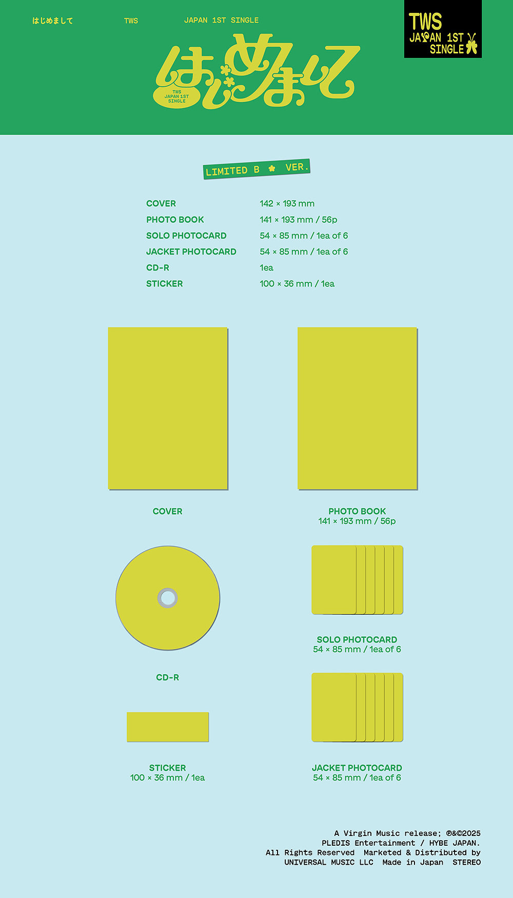 [PRE-ORDER] TWS - Hajimemashite [1st JP Single Album - Limited Edition B]
