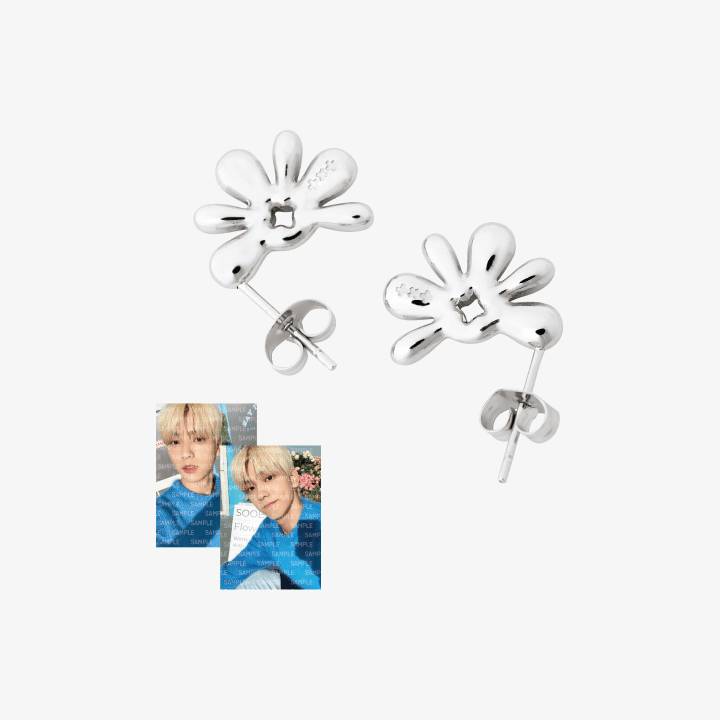 TXT SOOBIN Earrings Silver SOOBINs Flower Shop Official MD - main image