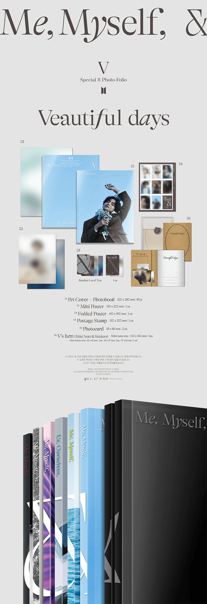 超貴重直筆入り‼️ 写真集Me,Myself & V Veautiful Days V - Me, Myself, and V 'Veautiful days' [Special 8 Photo-Folio] - K