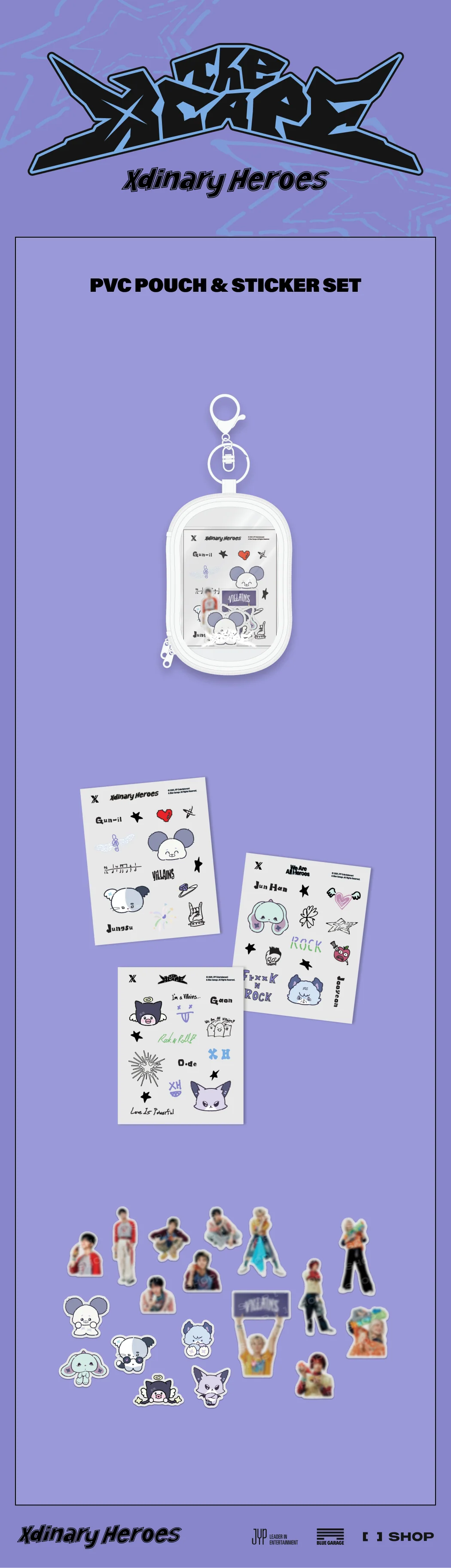 Xdinary Heroes - PVC Pouch & Sticker Set ['The Xcape' Summer Xdinary Heroes - PVC Pouch & Sticker Set ['The Xcape' Summer