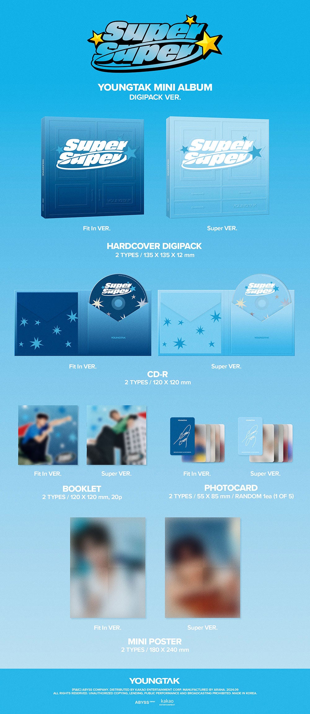 YOUNGTAK SuperSuper [1st Mini Album Digipack Ver.] K PLACE