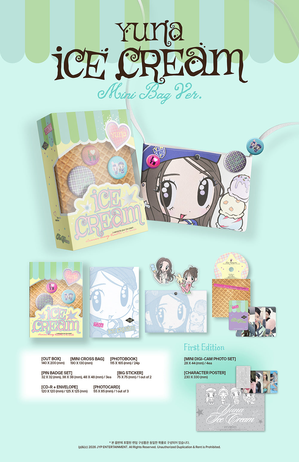 YUNA - Ice Cream [1st Mini Album - MINI BAG Ver.] gallery image 1