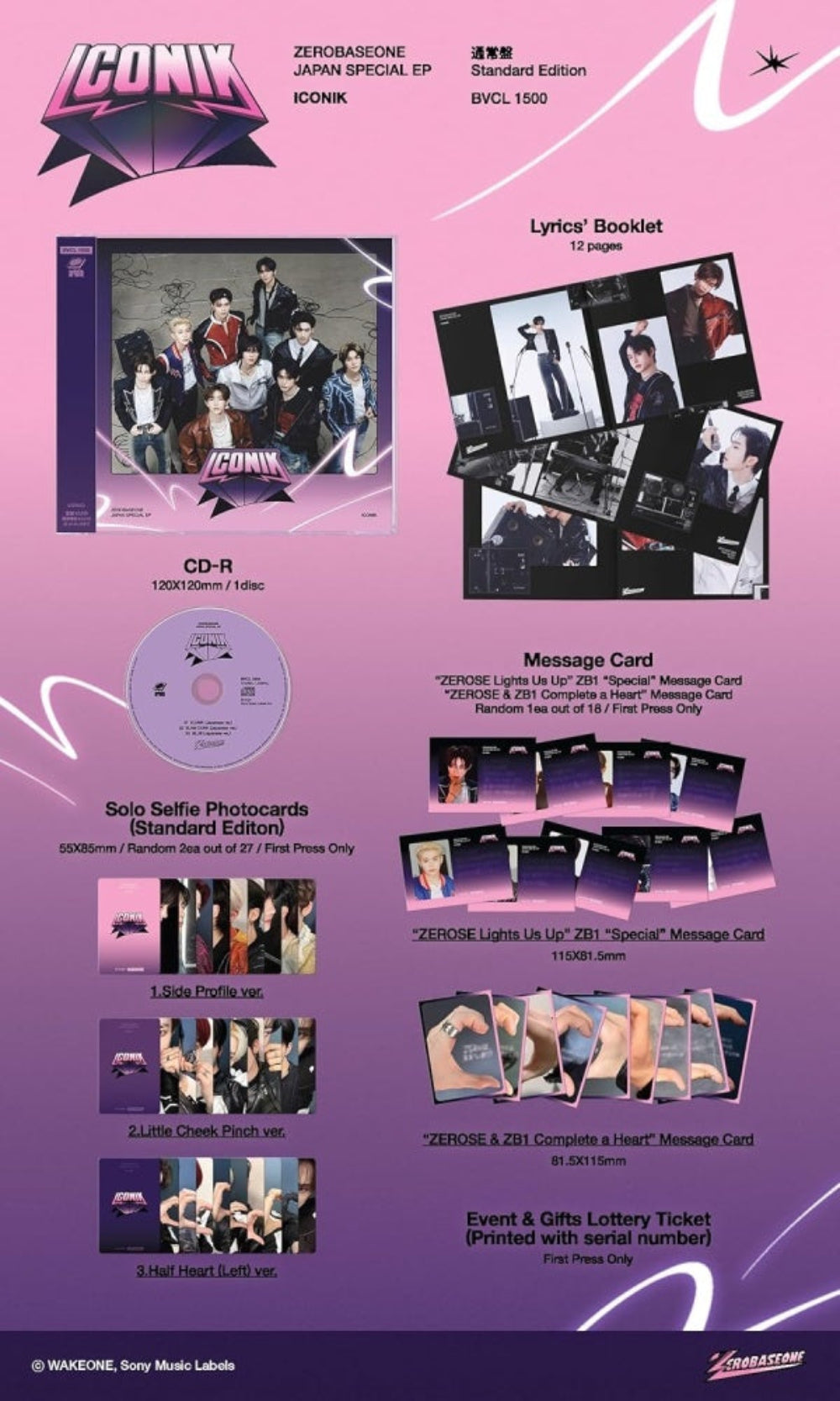 ZEROBASEONE 日本版 iconik 未開封 通常盤20枚 ソニミュ ZEROBASEONE - ICONIK [1st JP Special EP Album - Regular Edition