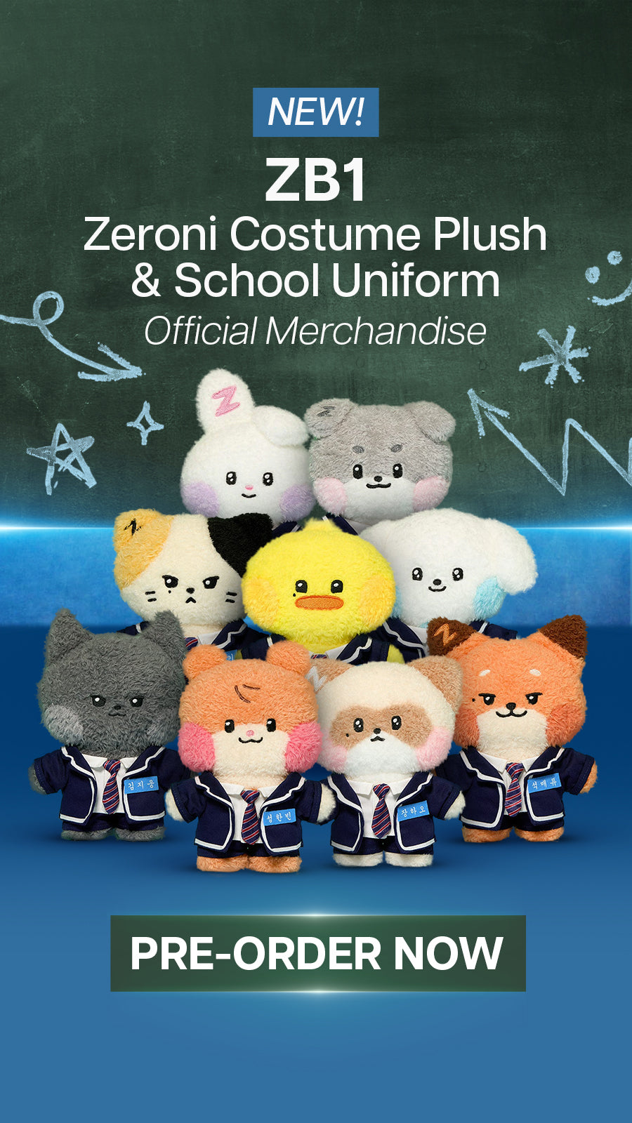 ZEROBASEONE - Zeroni Minini Costume Plush School Uniform Outfit Banner Mobile